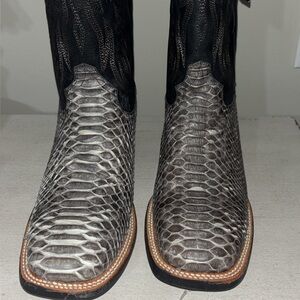 Roper Men's Black & Gray Snake-Print Western Boots